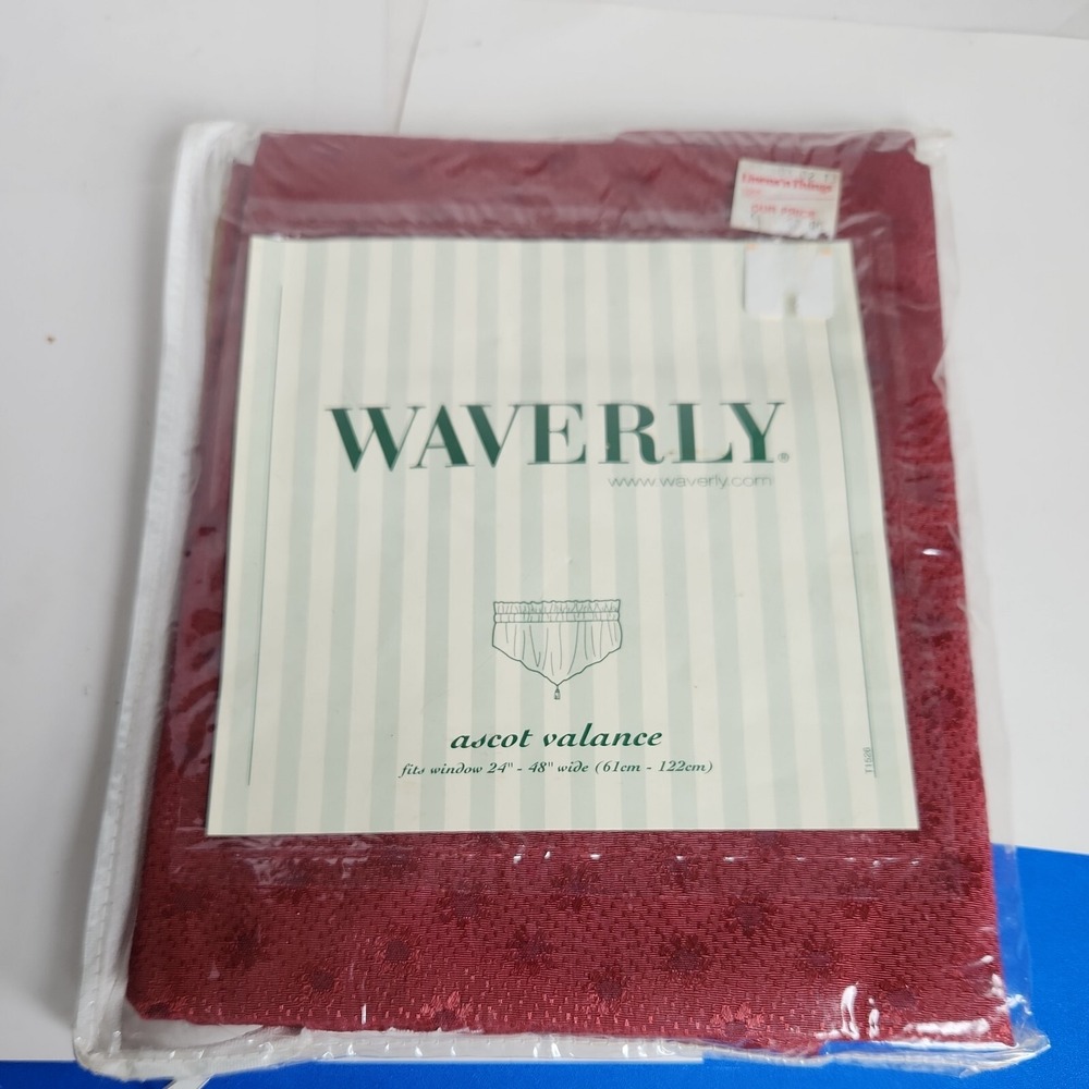 WAVERLY Ascot‎ Valance Burgundy 52X20 New